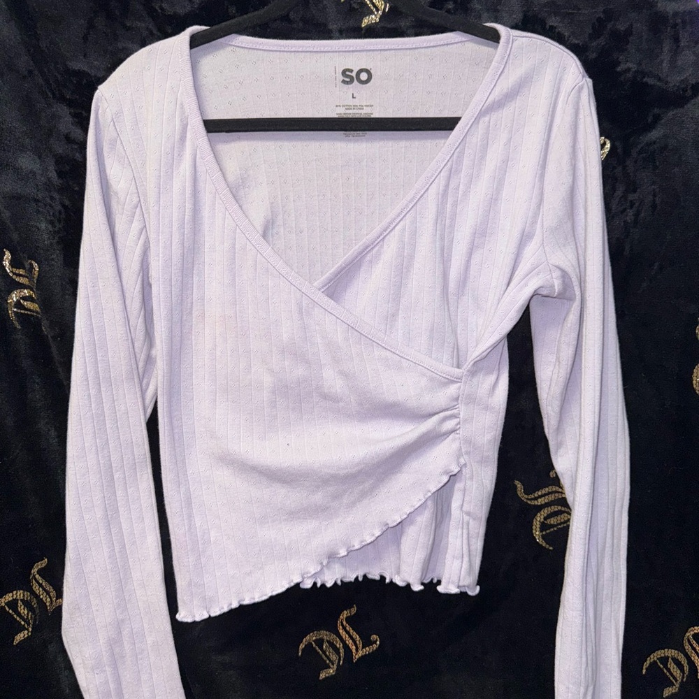 SO Women's Light Purple Wrap Blouse